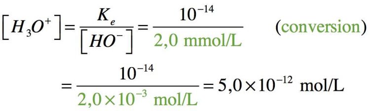 Résolution pas à pas d'un calcul sur la concentration en ion oxonium connaissant son pH