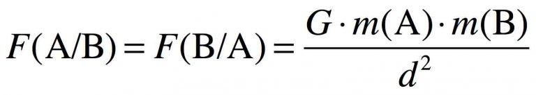 Formule de la force gravitationnelle