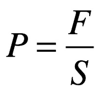 Formule de la pression en fonction de la force et da la surface