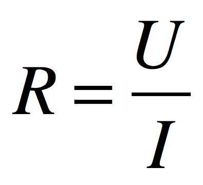 Formule de la résistance électrique en fonction de la tension et de l'intensité du courant