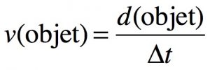 Formule de la vitesse en fonction de la distance et de la durée