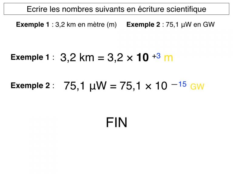 Photo n°8 du diaporama sur la conversion des unité avec les puissances 10