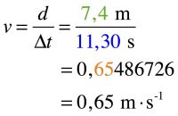 Calcul d'une vitesse avec un résultat à 2 chiffres significatifs