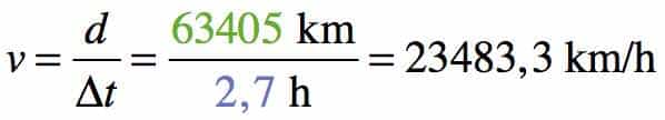 Calcul d'une vitesse en km/h