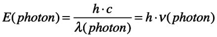 Formule mathématique liant énergie d'un photon avec sa fréquence et sa longue d'onde