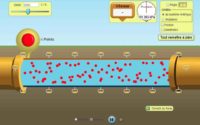 Illustration de l’animation sur le flux de fluides et la relation de Bernoulli proposée par le site web phetcolorado.edu