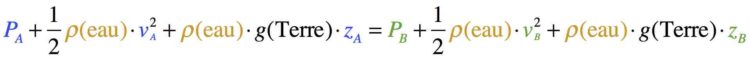 Relation de Bernoulli en un point A et B