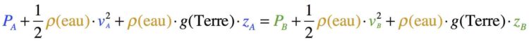 Relation de Bernoulli en un point A et B