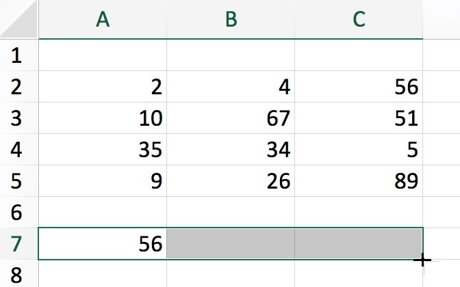 Exemple de recopie d'une somme dans un tableur