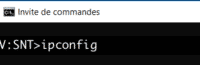 Invite de commande qui utilise la commande ipconfig