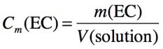 Formule de la concentration en masse en fonction de la masse et du volume