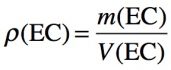 Formule de la masse volumique en fonction de la masse et du volume