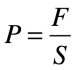 Formule de la pression en fonction de la force et da la surface